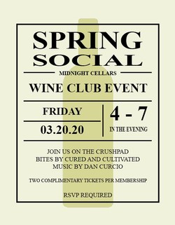 Wine Club Complimentary Ticket